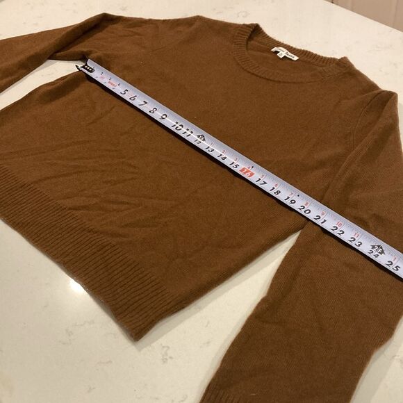 Reformation Cashmere Crew Sweater Kitten Soft Brown Cinnamon Lightweight XL - Picture 9 of 10